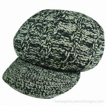Fashionable Mix Colors Winter Acrylic Crocheted Newsboy Hat